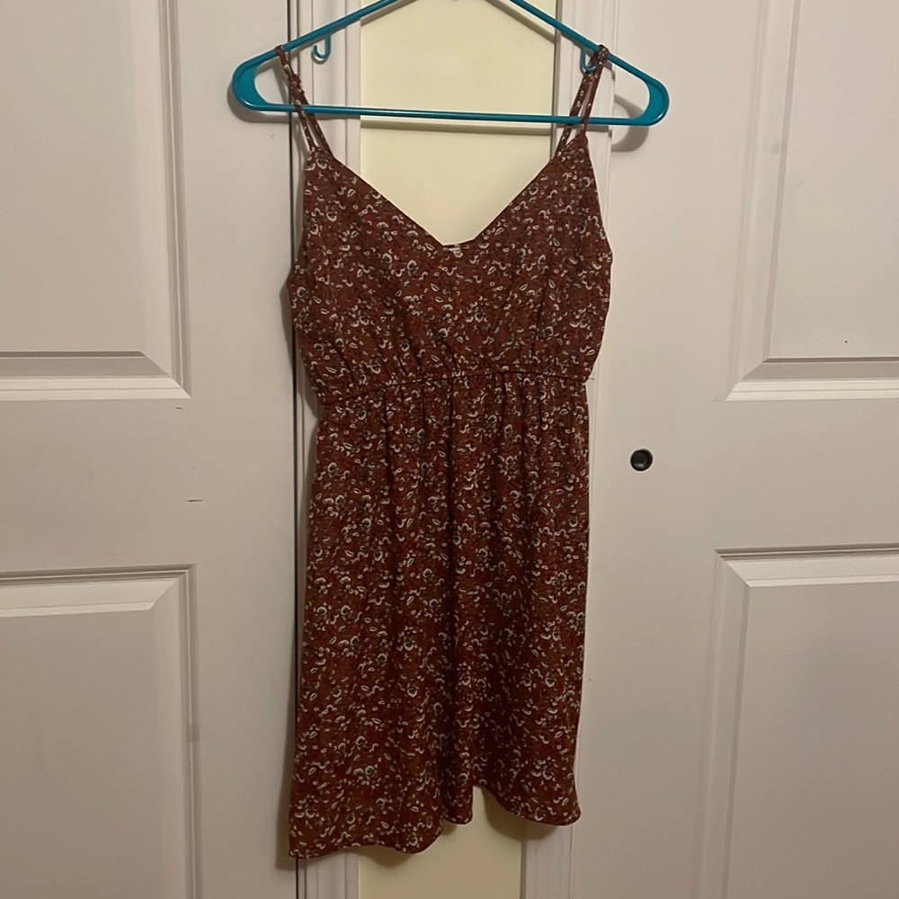 Thin Strap Maroon Dress